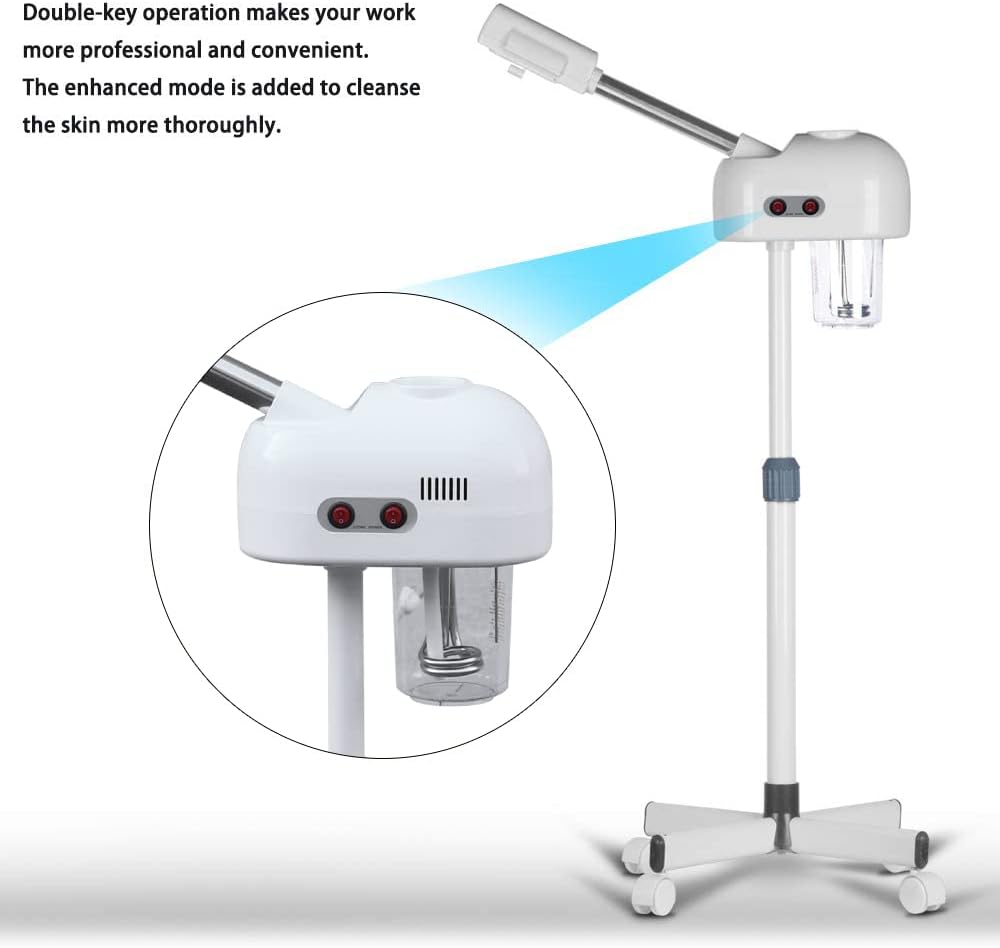 Facial Steamers, Hot Ozone Face Steamer on Wheels for Facial, Professional Skin Care Equipment, Esthetician Steamer for Salon Beauty and Spa, Mist Face Steamer for Skin Care