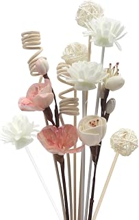 16 Pcs Reed Diffuser Sticks, Natural Rattan Hand Made Flower Reed Fragrance Diffuser Set, Reed Fragrance Diffuser Flowers Refill Replacement Sticks, House Bedroom Office Decor
