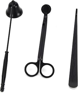 3PCS Candle Accessory Set Candle Wick Trimmer Cutter Snuffer Extinguisher Wick Dipper Gift Supplies (Black)
