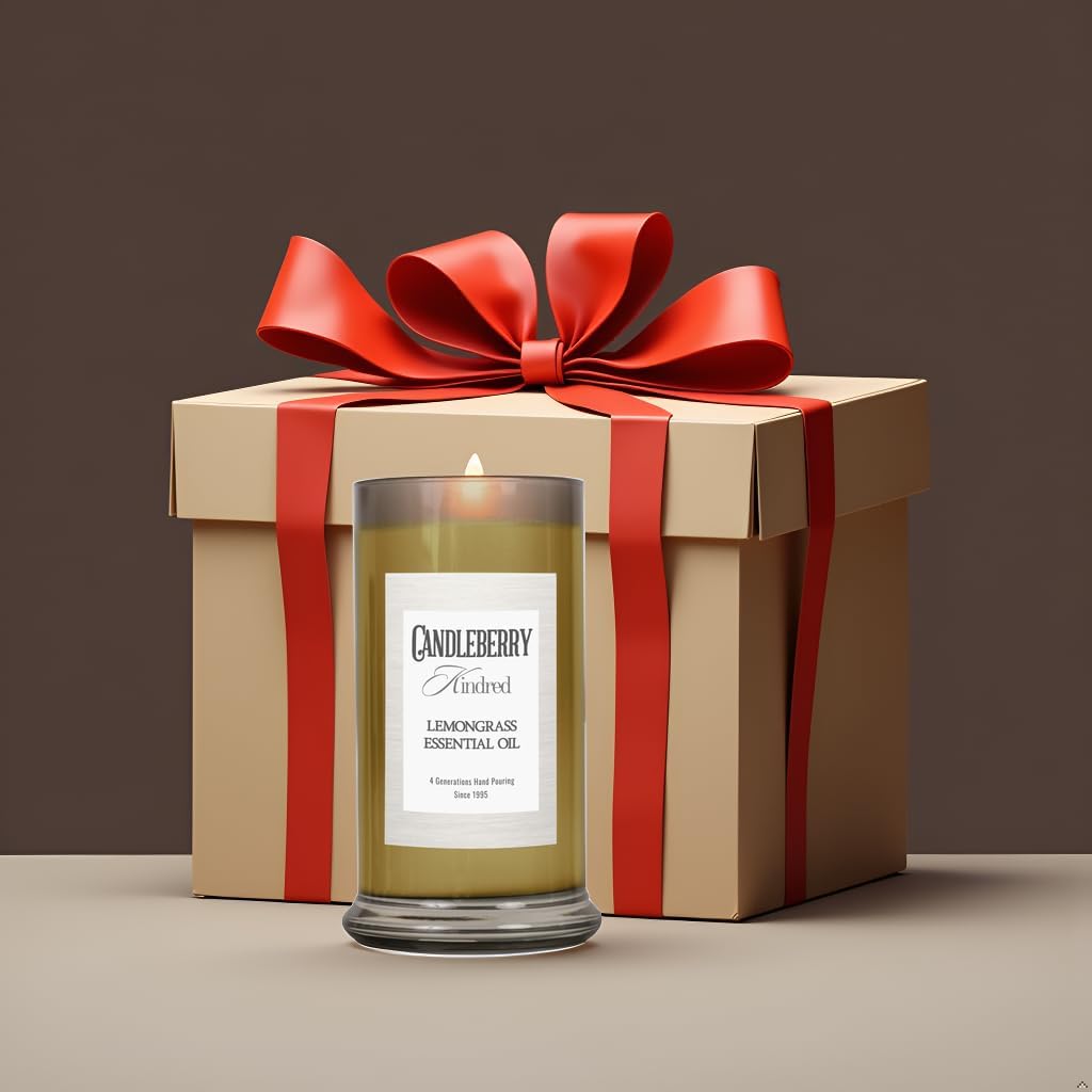 Candleberry Candles Kindred Collection | Luxury Glass Jar | USA Hand Poured Soy Blend Candle | Highly Scented & Long Lasting | Up to 90 Hour Burn Time (Lemongrass Essential Oil)