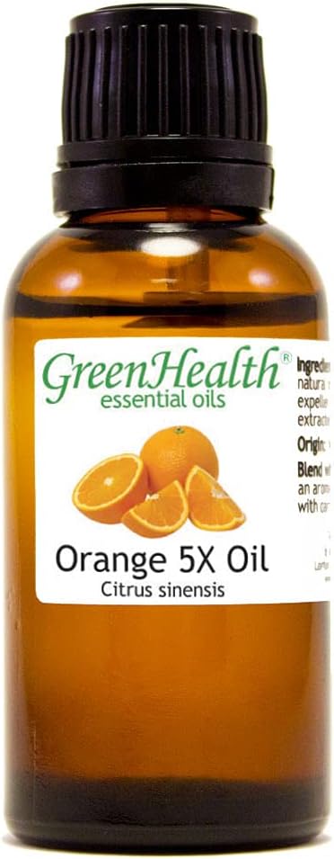 GreenHealth Orange 5 Fold - 1 fl oz (30 ml) Glass Bottle - 100% Pure Essential Oil