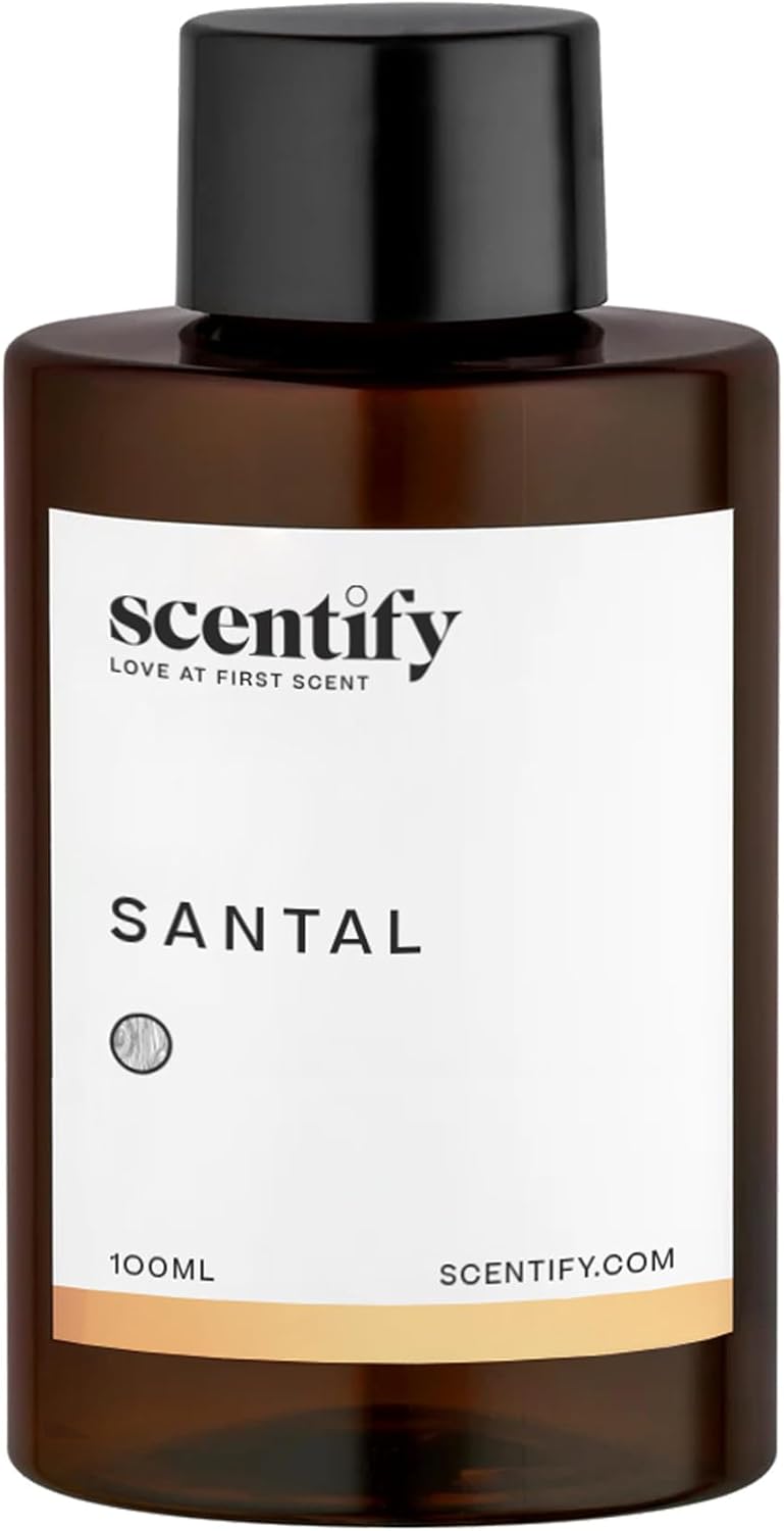 Scentify Santal Aroma Oil Refill Scent for Oil Diffusers - Iris, Amber, Sandalwood, Cedar Scents - Luxurious Relaxing Aromatherapy Diffuser Fragrance 100ml, 3.38 oz