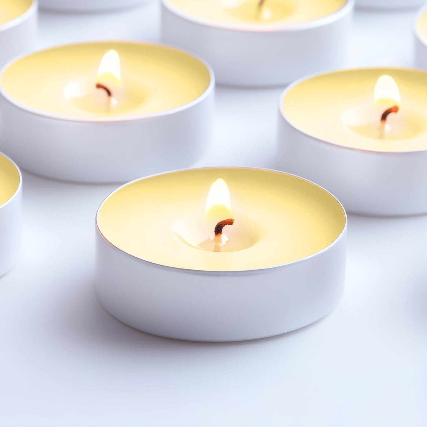 DecorRack 30 Tealight Candles, French Vanilla Scented, Aromatherapy, Pleasant Fragrance, Scented Home Decor, Votive Long Lasting Candles (3 Packs of 10)