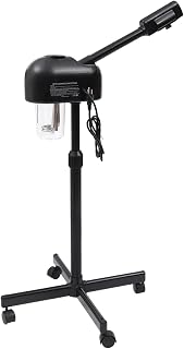 Professional Facial Steamer,Face Steamer for Facial with Hot Mist Function,Free-Standing Ozone Facial Steamer On Wheels,360° Rotatable Nozzle for Beauty Salon or Home (Black)