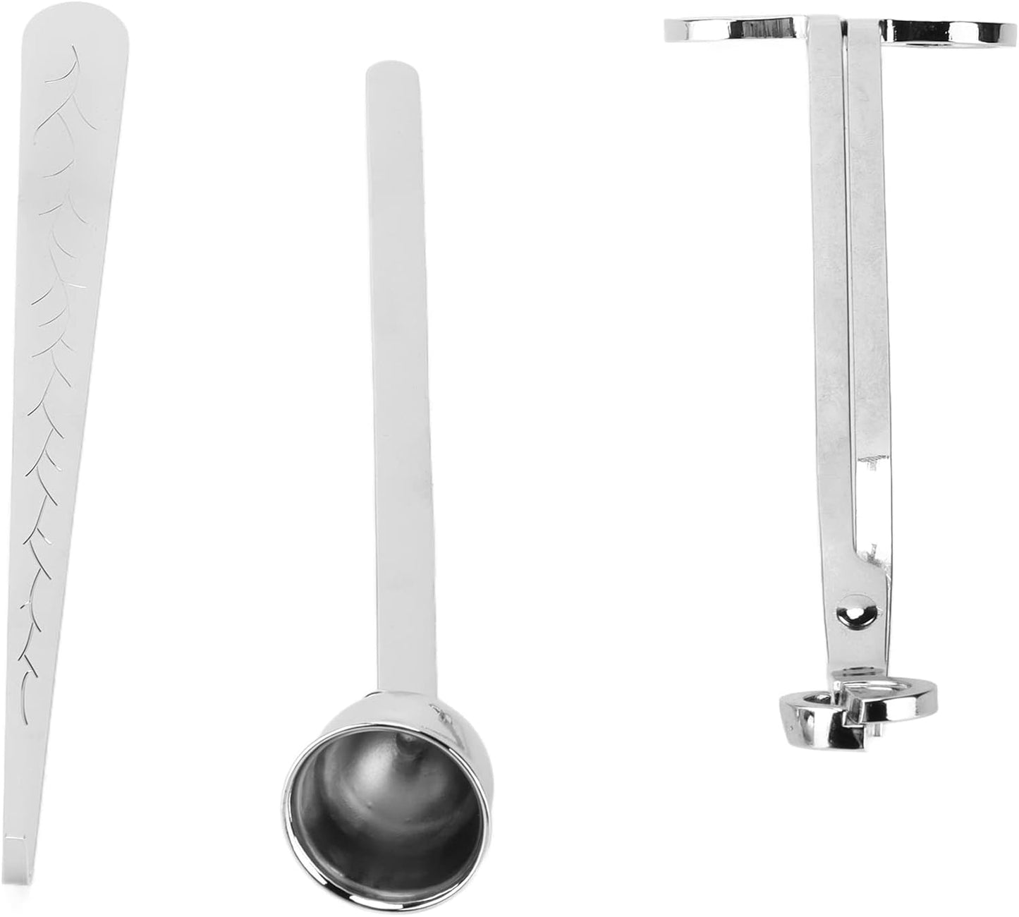 plplaaoo Candle Tool Set Elegant Design Premium Stainless Steel Candle Wick Trimmer Dipper Extinguisher Cover for Home Decor Aromatherapy Gifts Silver 4 Piece Set