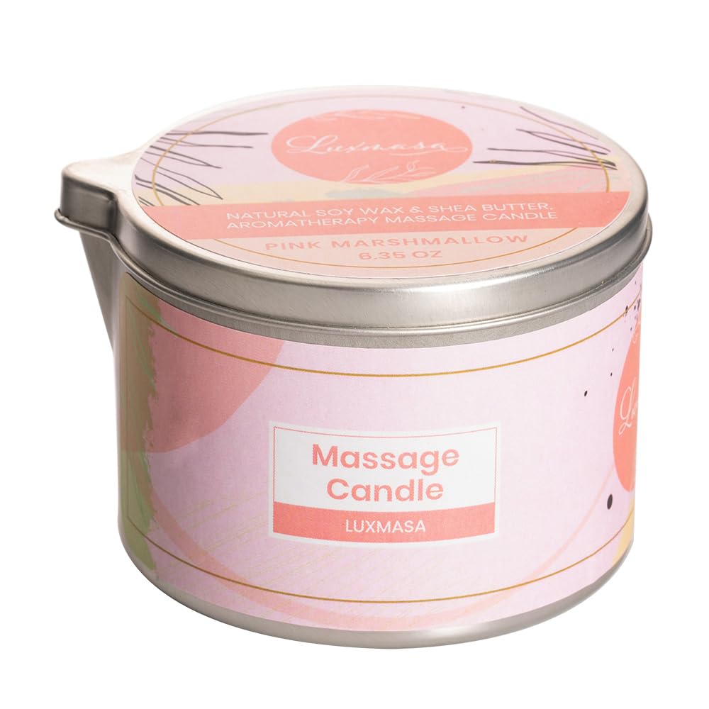 Soybean Wax Scented Massage Oil Candle for Home SPA - Natural Warm Body Lotion Candle for Stress Relief- Moisturizing Massage