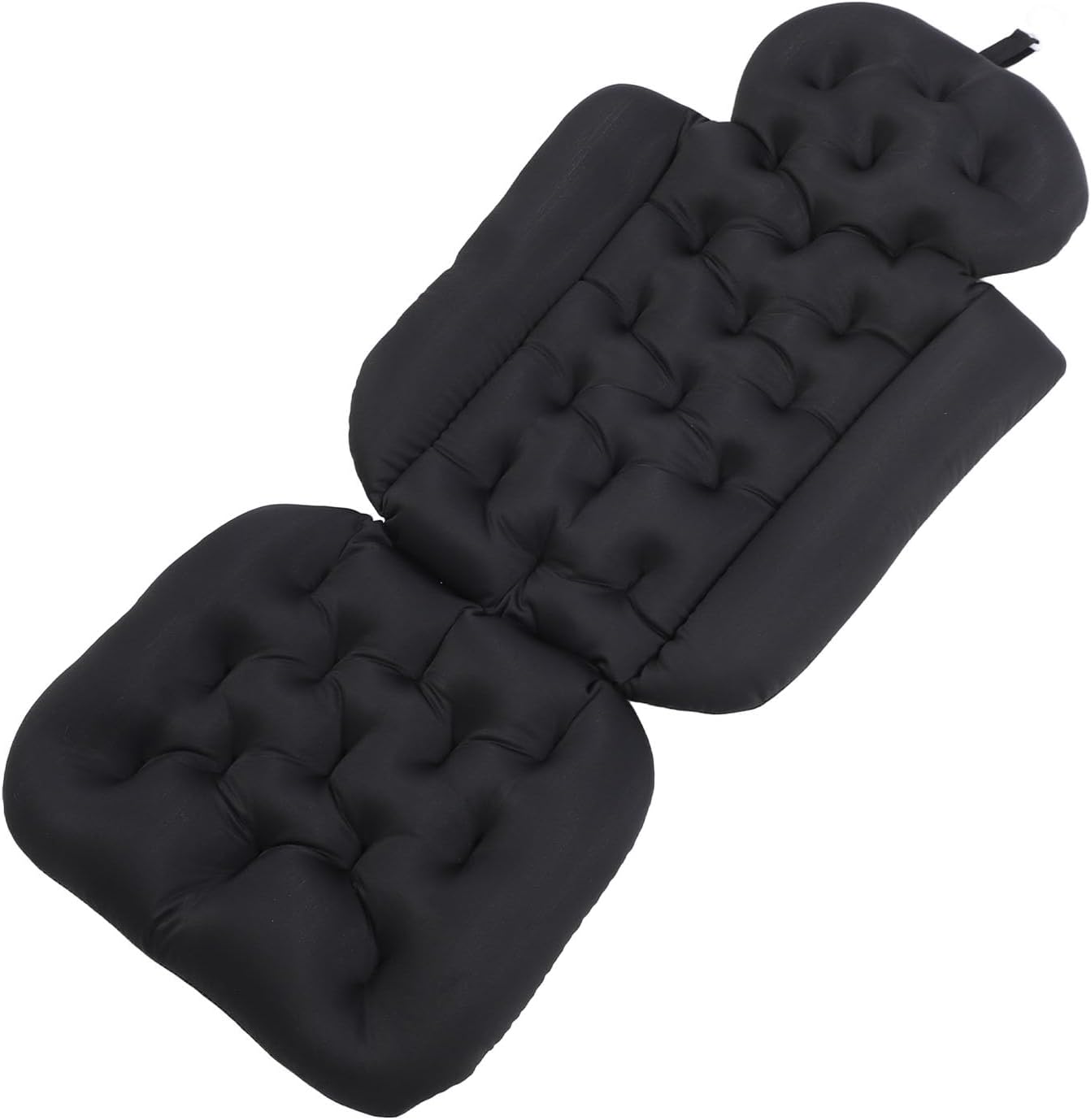 Full Body Bath Pillow, Bathtub Pillow with Non Slip Base, Ergonomic Full Body Bath Cushion for Tub Spa Pool Outdoor Use, Breathable Quick Drying Mesh Fabric Bathtub (Black)