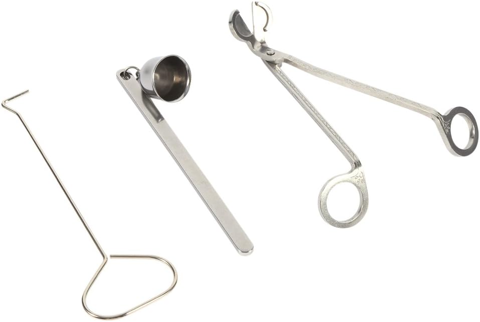 3Pcs Extinguishing Candle Tool Candle Snuffer Stainless Steel Candle Snuffer Trimmer Flame Wick Scissor Set
