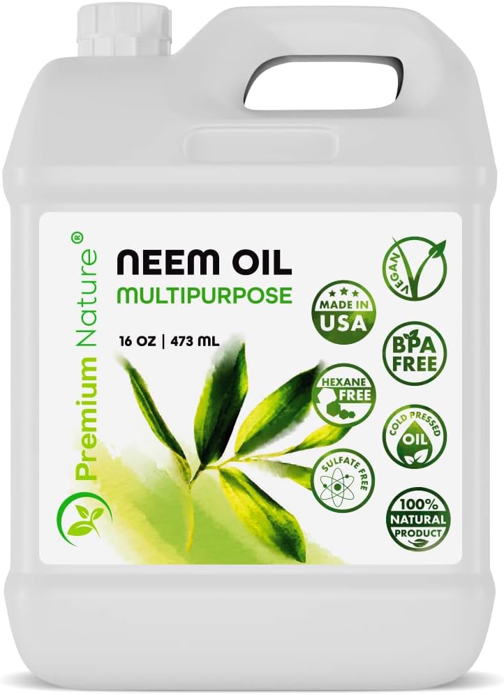 Organic Neem Oil for Skin and Hair Need Oil 100% Pure Cold Pressed for Essential Oil Mixing Neem Oils for Plants Neem Cake Massage Oil Neems Spray for Indoor Plants 16 oz