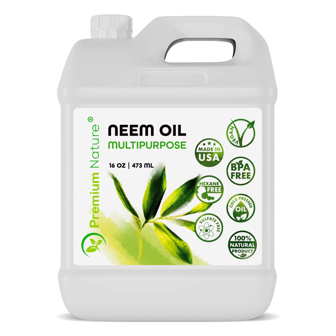 Organic Neem Oil for Skin and Hair Need Oil 100% Pure Cold Pressed for Essential Oil Mixing Neem Oils for Plants Neem Cake
