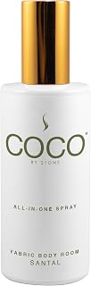 COCO by Stone 5oz All-in-One Spray (Santal) Shake & Spray Formula for Fabric, Pillows, Interiors, Clothing, Home Fragrance Accessories, Room Perfume, Room Deodorizer, Vegan & Cruelty-Free