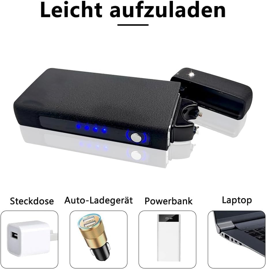 GADATOP Arc Plasma Flame Lighter USB Rechargeable Windproof Electric Lighter for Candle(Matte Black)