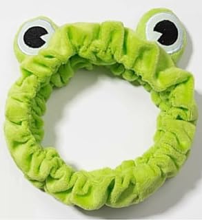 Huachi Makeup Headbands for Women for Washing Face Frog Headband Cute Spa Animal Facial Hair Band for Girls Soft Elastic Skincare Shower Head Wraps Green