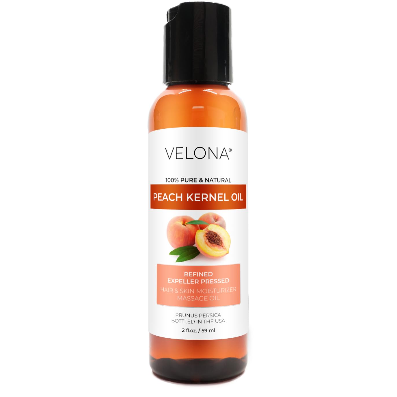 velona Peach Kernel Oil 2 Fl Oz | 100% Pure and Natural Carrier Oil | Refined | Skin, Hair, Body & Face Moisturizing | Use Today - Enjoy Results