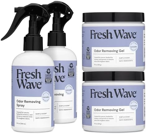 Fresh Wave Lavender Odor Removing Gel &amp; Spray Bundle: (2) 15oz. Gels + (2) 8 fl.oz. Sprays