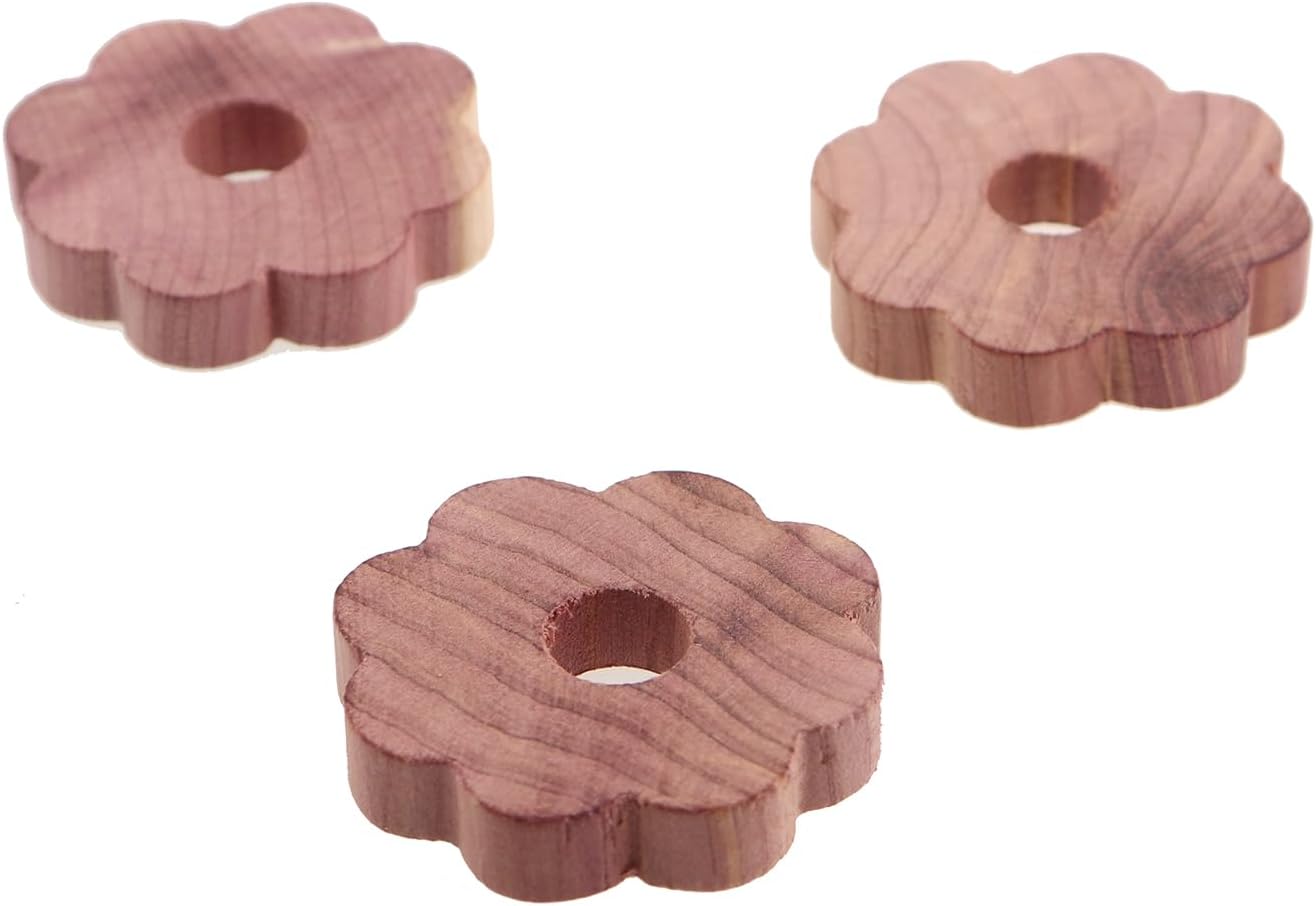 10PCS Flowering Cedar Wood Circle Closet Freshener for Clothing/Kitchen Storage/Pantry