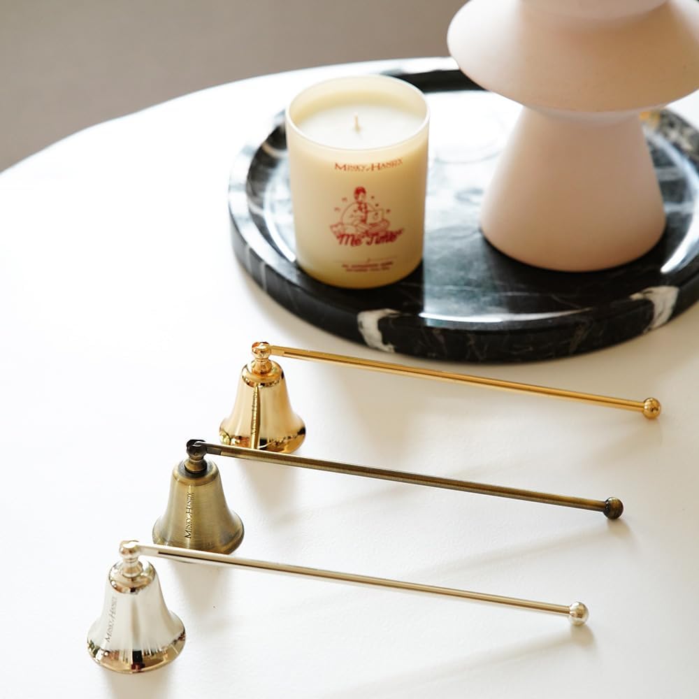 Candle Snuffer Accessory - Brass Design - Safely Extinguish Candle Flames - Home Decor and Gift for Candle Lover (Antique)