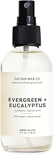 Calyan Wax Co. Evergreen & Eucalyptus Room Spray - Clean Air Freshener - Natural Room Deodorizer - Air Freshener Spray for Home - 4 fl oz