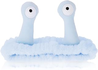 Molain Face Wash Headband, Palm and Snail Spa Hair Bands Makeup Headbands Women Cartoon Cute Coral Fleece Elastic Headband Creative Hair Accessories for Washing Face Shower Sports (Blue)