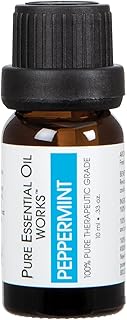 Pure Essential Oil Works Peppermint Oil, 100% Pure, Natural, Paraben-Free and Therapeutic Grade with Euro-Style Dropper, 10 ml/0.33 oz.