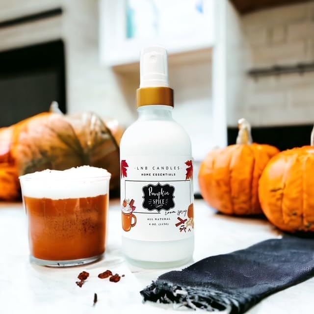 Pumpkin Spice Room Spray Fall Scent Pumpkin, Cinnamon, Nutmeg Made in USA Pet Safe Essential Oils Clean Ingredients Long Lasting Linen and Fabric Freshener Natural Home Fragrance