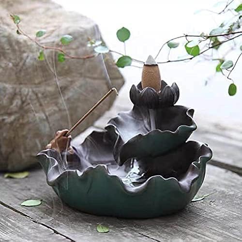 Set of 9 Backflow Incense Cones Gift Variety Pack - White Sage, Dragons Blood, Palo Santo, Jasmine, Lavender, Ocean, Sandalwood, Cinnamon, Rose for Waterfall Aromatic Smoke Fountain Haze Falls
