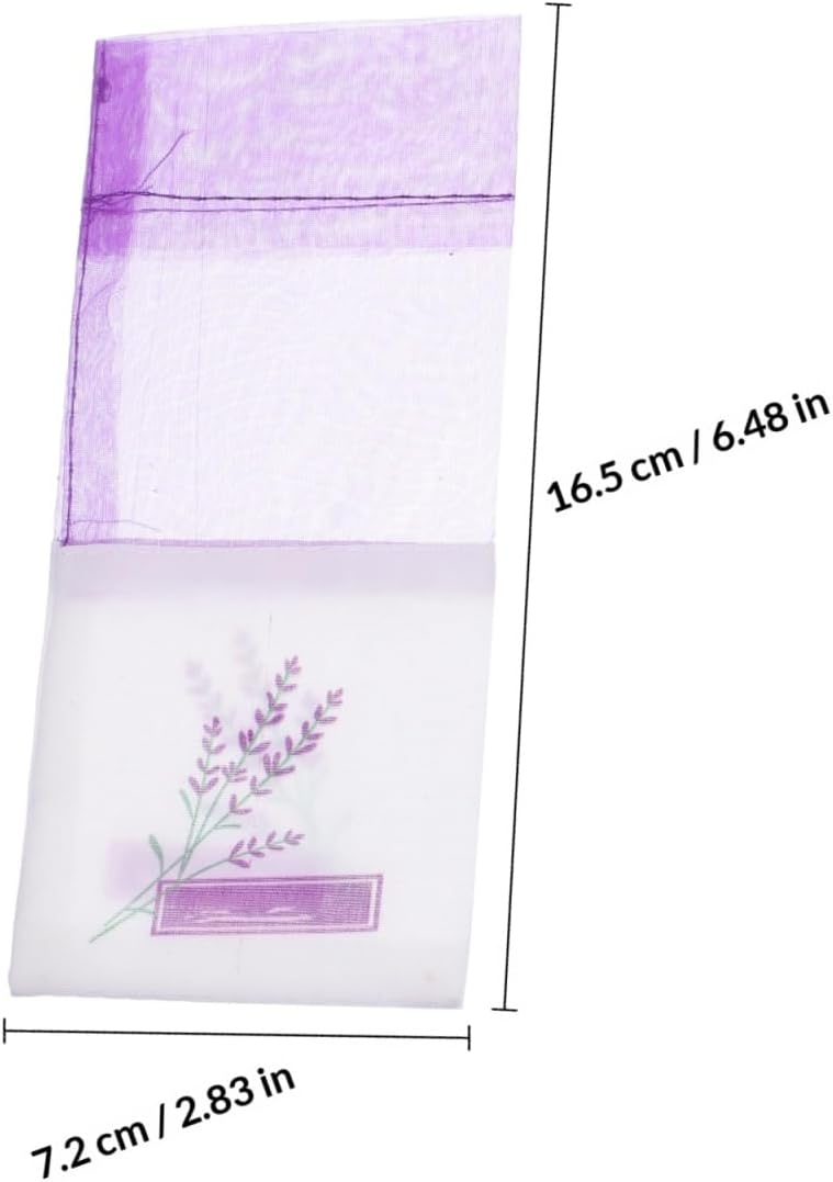 DOITOOL 25 Pack Lavender Sachet Bags 6.49X2.83 Inch Organza Fragrance Pouches with Ribbon for Home Fragrance Closet Freshener Jewelry Organizer Party Decoration