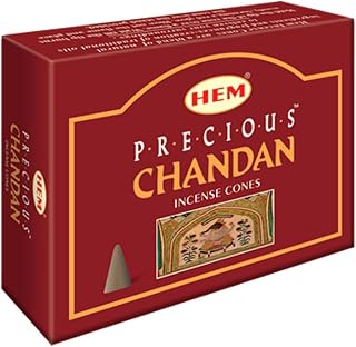 HEM Precious Chandan Incense Cones Pack of 120 | Natural Sandalwood Aroma for Positivity & Air Purifier | Pure House, Wood Powder | Home Essential, Aromatherapy Incense for Stress Relief & Cleansing