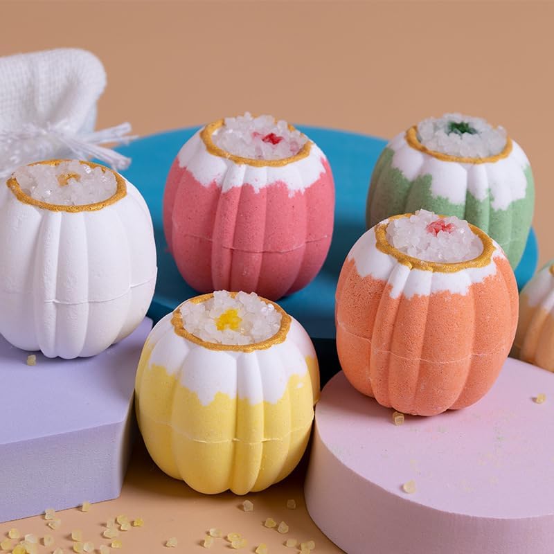 Bath Bombs Gift Set,6pcs Handmade Fizzies, Shea & Coco Butter Dry Skin Moisturize, Perfect for Bubble Spa Bath,Birthday Mothers Day Hallows' Day Gifts idea for Her