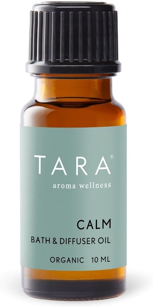 TARA Spa Therapy Calm Bath & Diffuser Oil – 100% Organic, Unadulterated Essential Oils, Aromatherapy Blend for Stress Relief & Relaxation, Lavender, Mandarin & Chamomile, 10ml