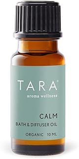 TARA Spa Therapy Calm Bath & Diffuser Oil – 100% Organic, Unadulterated Essential Oils, Aromatherapy Blend for Stress Relief & Relaxation, Lavender, Mandarin & Chamomile, 10ml