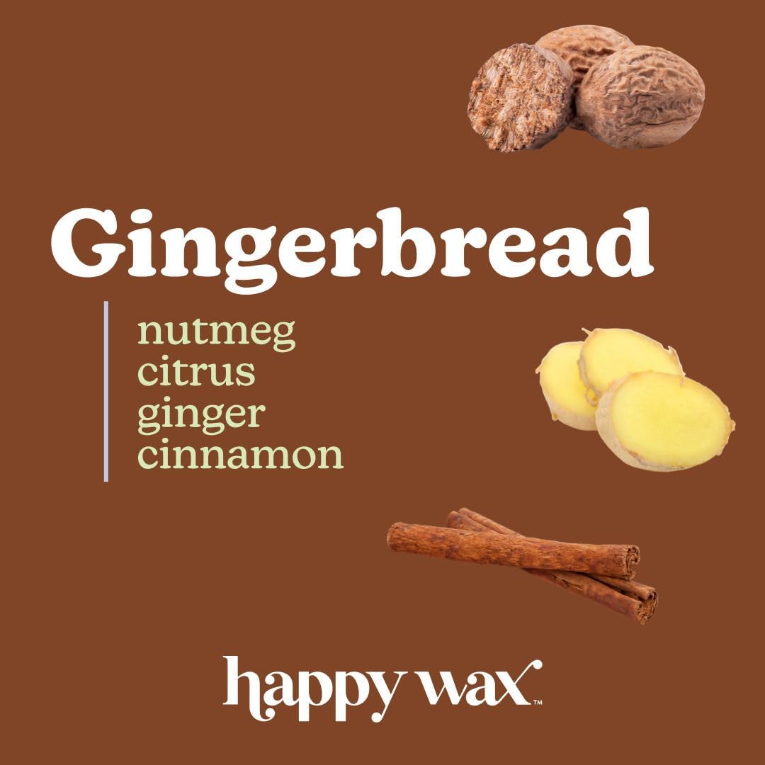 Happy Wax Gingerbread Scented Bear Wax Melts - Natural Strong Holiday Scented Infused with Essential Oils - Non Toxic & Pet Safe - (4 oz Pouch)