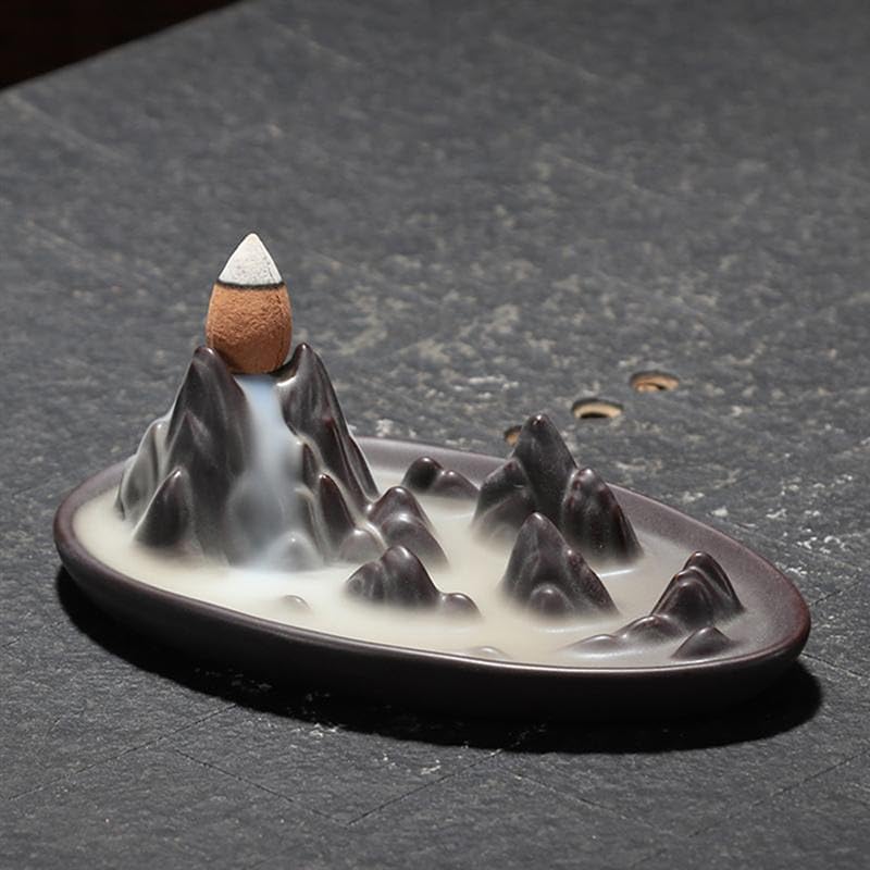 Ornaments Incense Burner, Ceramic Backflow Censer, Backflow Aromatherapy Incense Censer Holder for Home Reading Room Ornaments