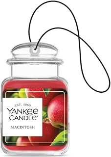 Yankee Candle Car Jar Ultimate Hanging Air Freshener, Macintosh Scent, Neutralizes Odors, Up to 30 Days
