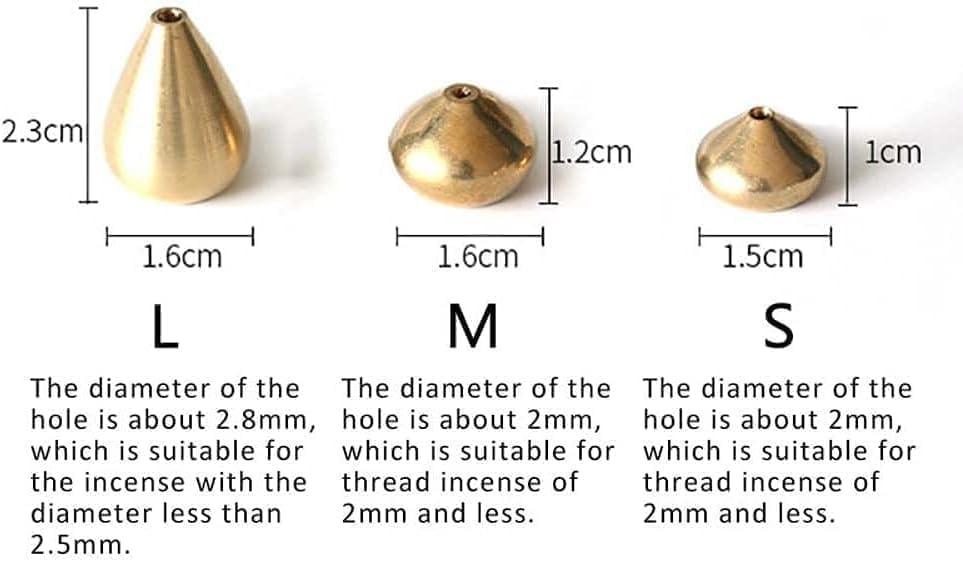 3Pcs Mini Brass Incense Holder, Incense Cone Holder, Portable Coil Incense Holder, Incense Stick Holder for Home Office Teahouse, Water Drop Shape