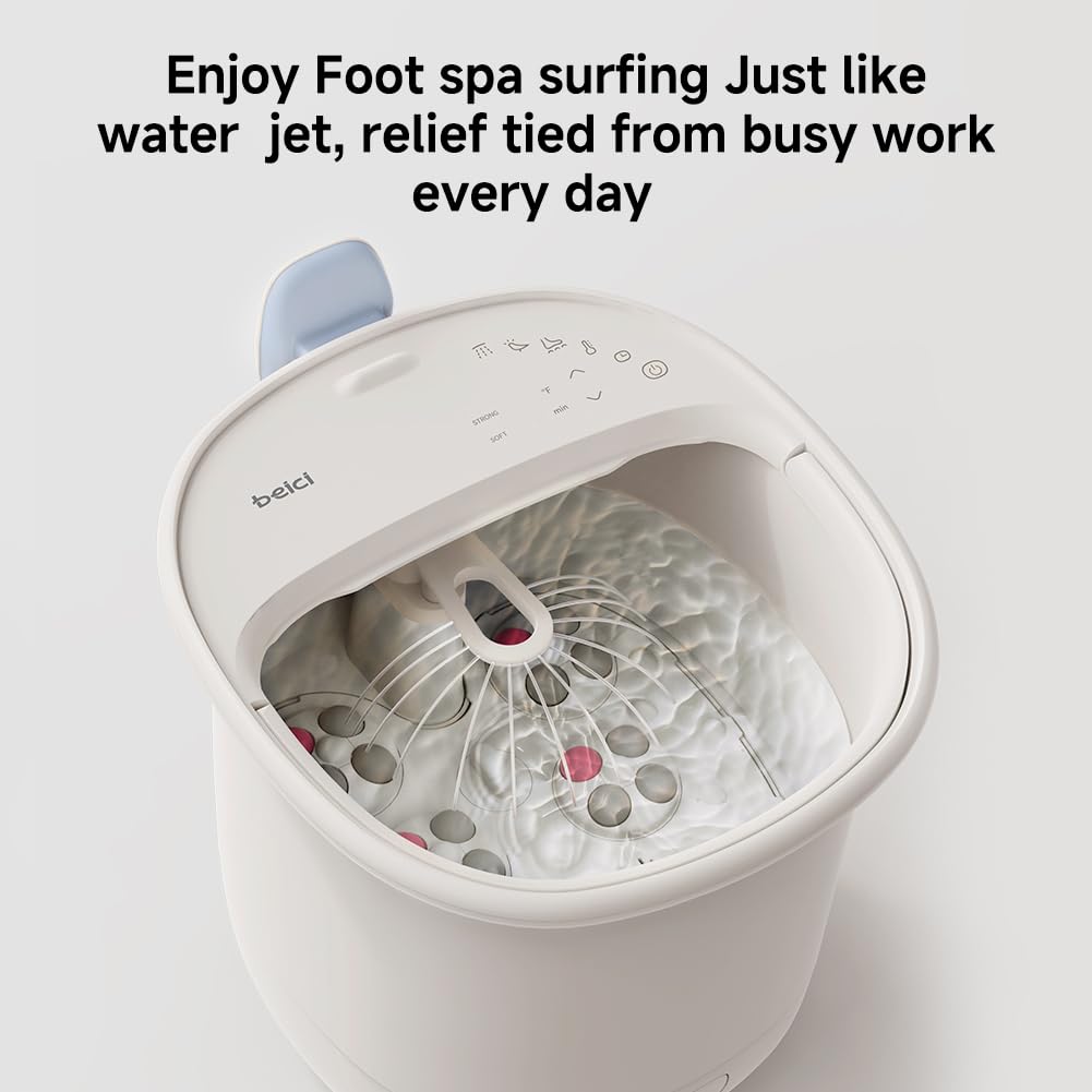 11.5-inch Foot Spa with Four Detachable Electric Massage Turntables, Featuring Circular Water Column Surfing Technology, Built-in Timer, and Intelligent Water Temperature Control