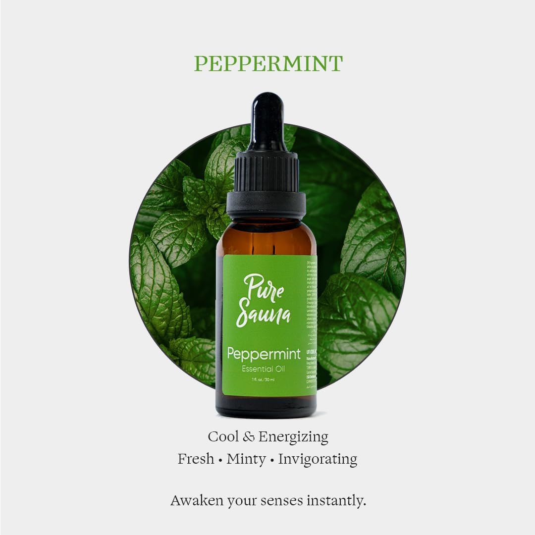 Peppermint Essential Oil - 100% Pure Mentha Piperita for Diffuser & Home Scent - Energizing & Cool Mint Aroma (1 fl oz / 30 ml)