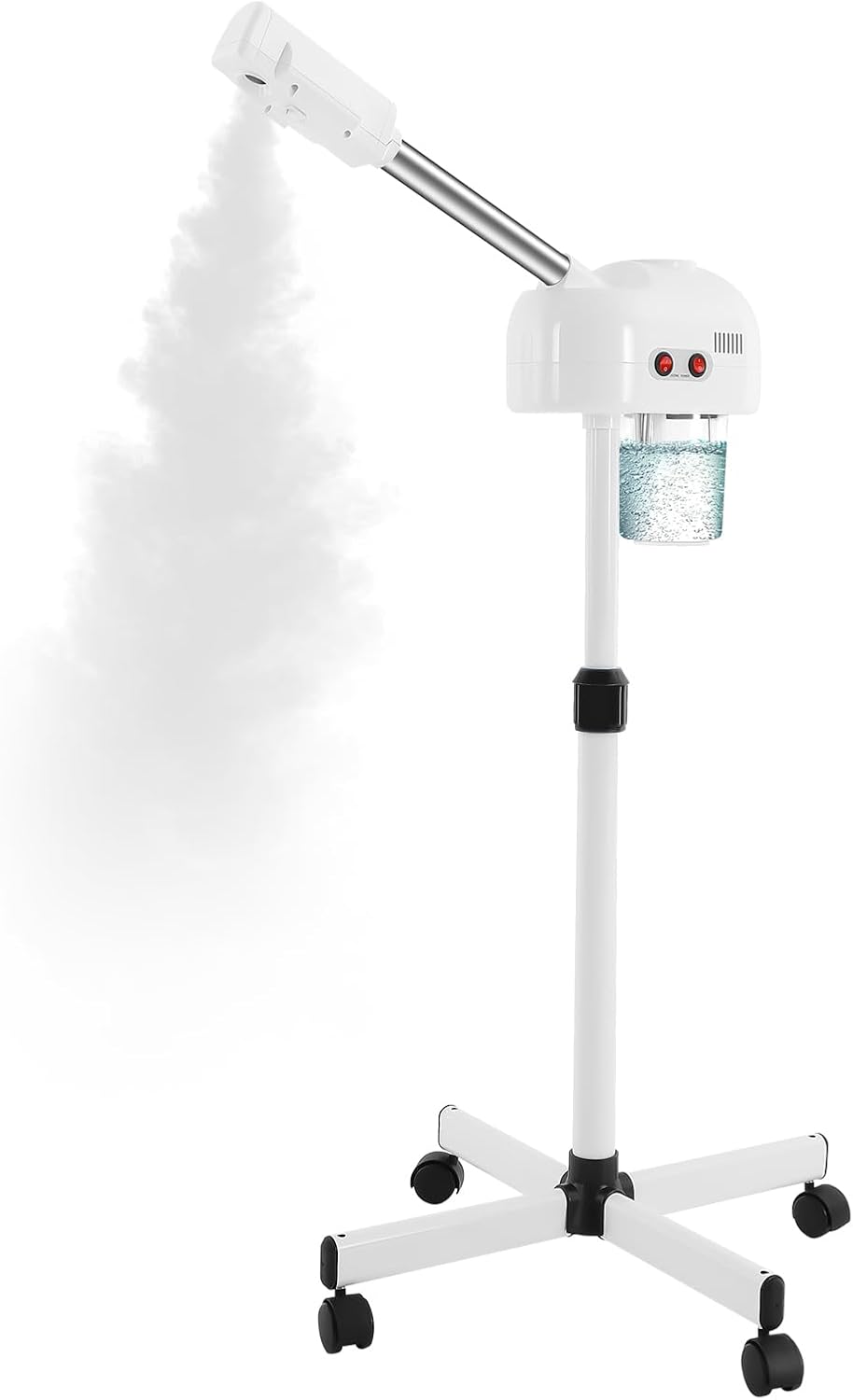 Professional Facial Steamer, Ozone Face Steamer with 360° Rotatable Nozzle, 44.1-52in Adjustable Height Facial Steamer on Wheels, Skin Care Equipment for Salon Spa Home Beauty