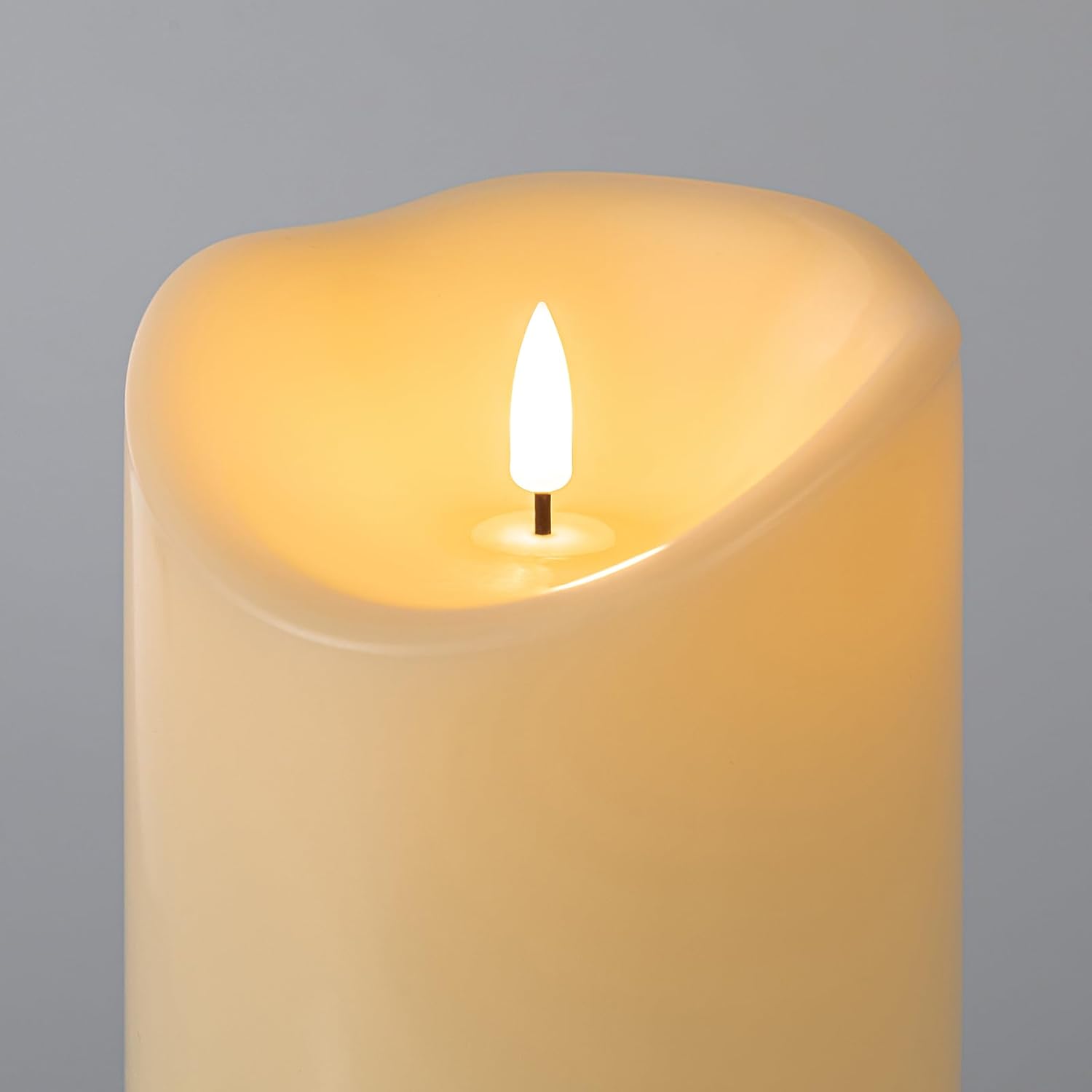 ANGELLOONG 9" x 4" Flickering Flameless Candles with Remote, Battery Operated Timer Candles, LED Pillar Candles for Outdoor Lanterns Porch, Set of 2