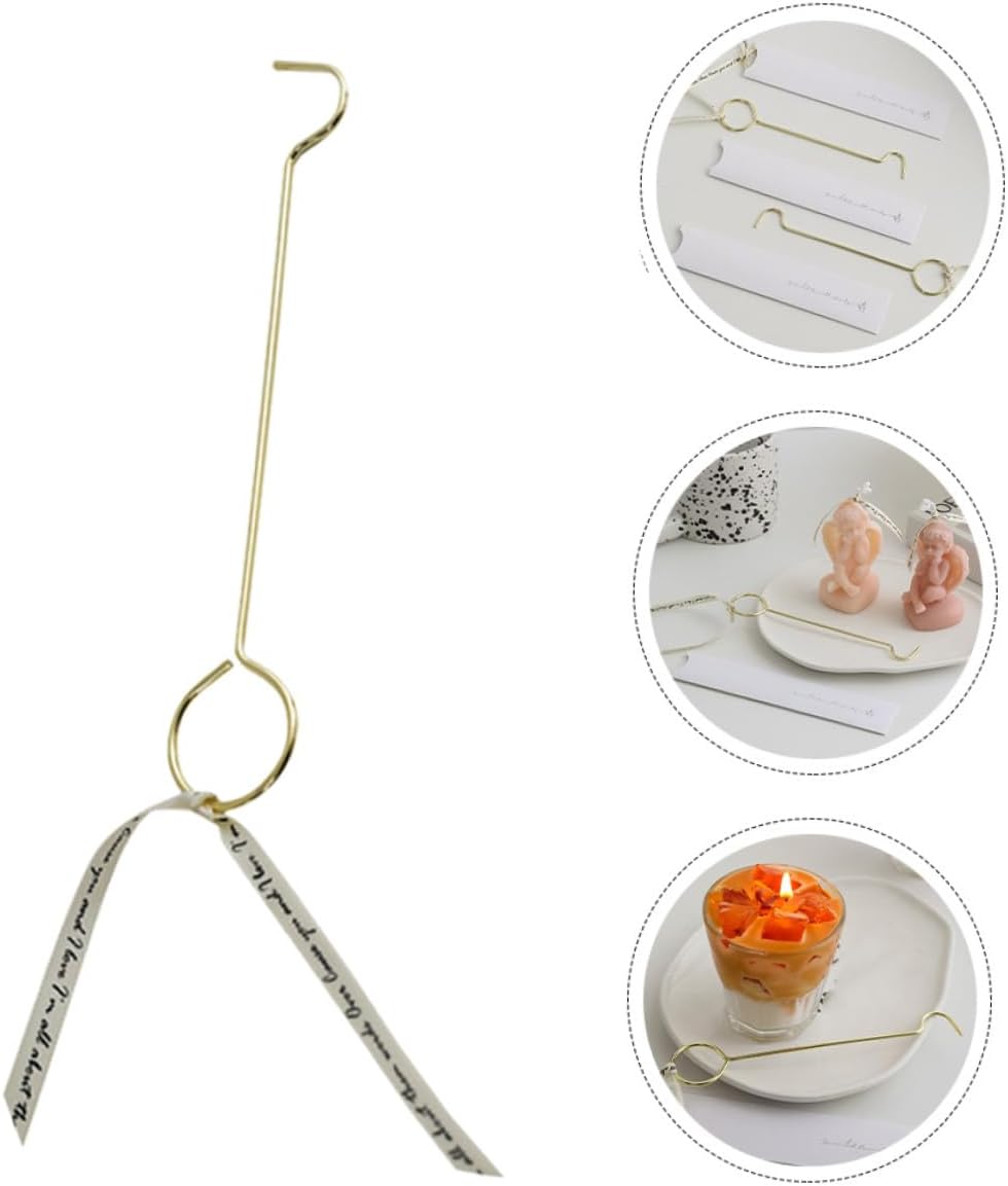 KALLORY 4 Pieces Candle Wick Dippers and Extinguish Hook Set Metal Portable Candle Snuffers and Aromatherapy Safe Flame Extinguisher Tools for Home Décor