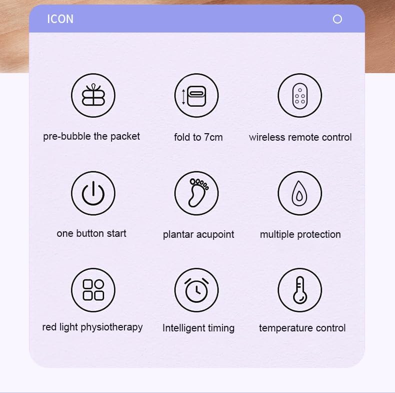 ele ELEOPTION Collapsible Pedicure Foot Spa Electric Foot Bath Spa with Heat and Massage, Bubble, Foot Massager Spa for Feet Stress Relief Soaker Home Basin Purple
