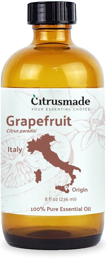 Grapefruit Essential Oil - Direct from Citrusmade in Sicily - Natural Aceite de Pomelo for Skin and Energy - Aromatherapy | 100% Pure Therapeutic Grade (8oz)