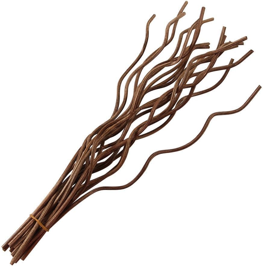 10Pcs Wavy Rattan Reed Diffuser Sticks, Natural Rattan Fragrance Aromatherapy Volatile Replacement Refill Essential Sticks (Brown)