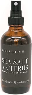 River Birch Sea Salt + Citrus Scented Linen and Room Spray | Home Fragrance | 4 oz Glass Amber Bottle | Luxury Signature Scent | Handmade in Texas