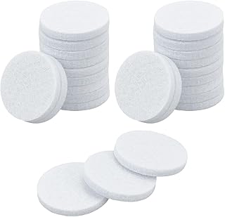 WADORN 100Pcs 30mm Round Aromatherapy Diffuser Refill Pad, Essential Oil Diffuser Replacement Refill Pads Microfiber Absorbing Circle Essential Pads for Diffuser Necklace Vent Clip Home Car