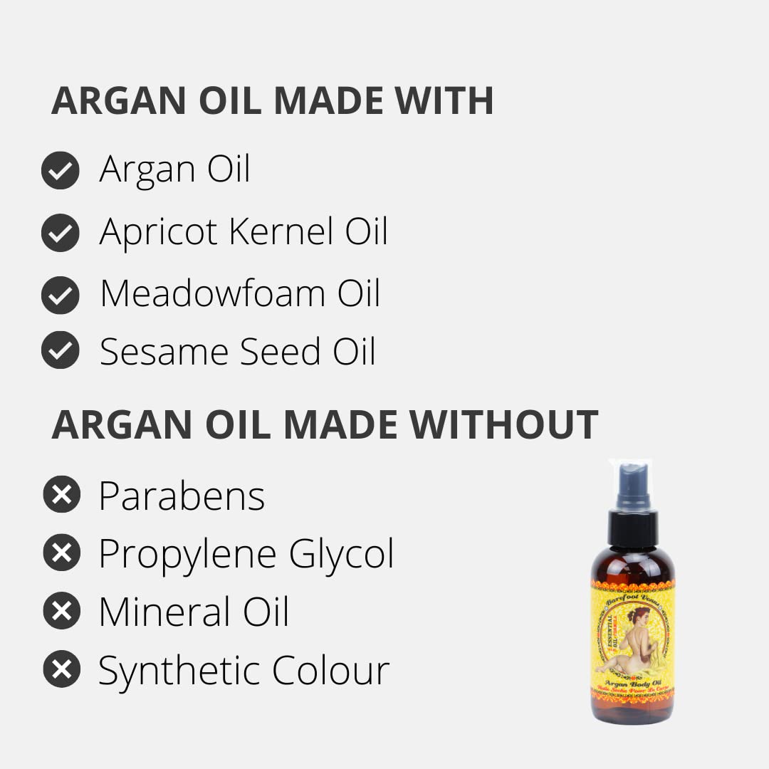 Barefoot Venus Argan Body Oil - 120 ML / 4 Ounces (Mustard Bath)