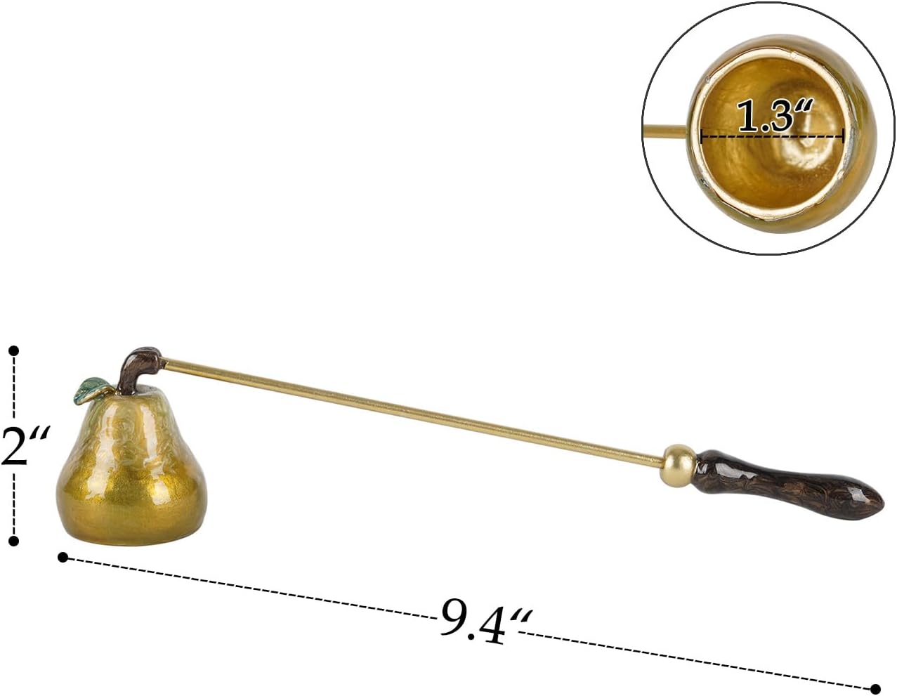 NIKKY HOME Candle Snuffer, Retro Candle Extinguisher with Long Handle Pear Wick Snuffer Candle Accessory for Candle Lovers