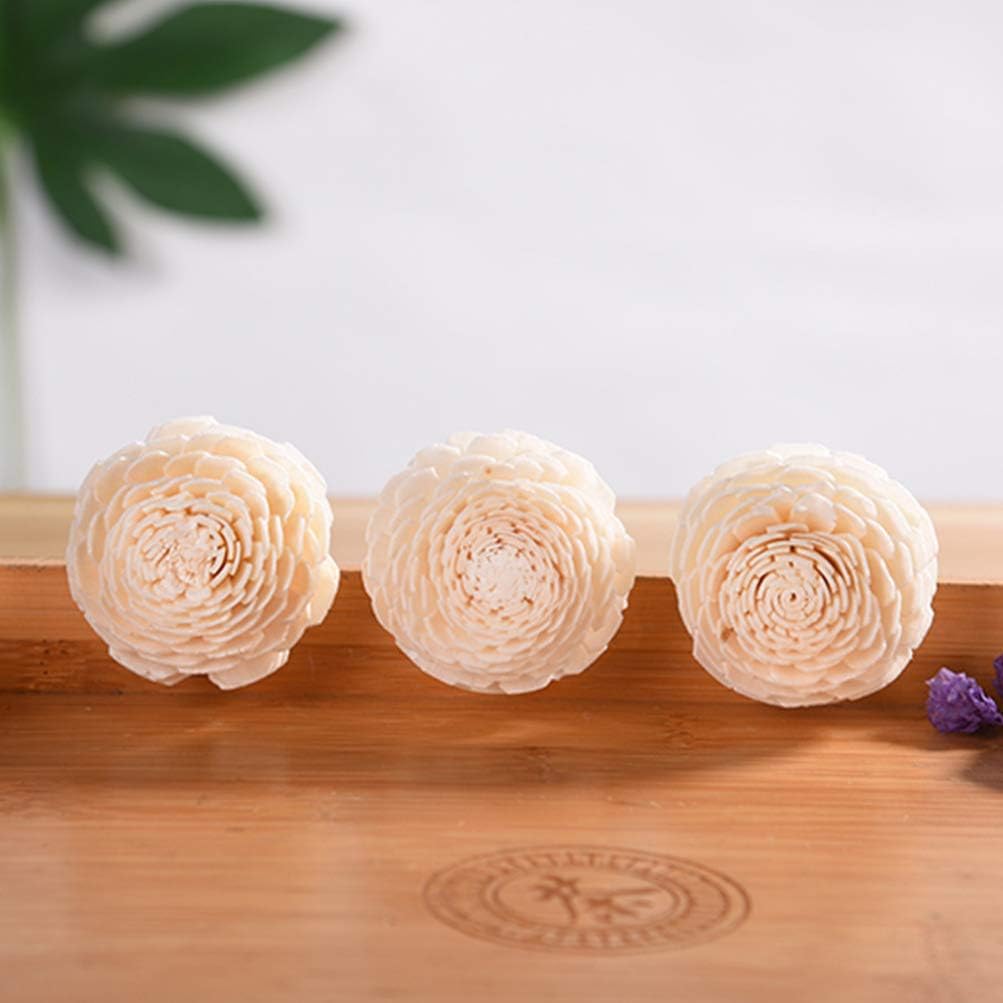 Amosfun Aromatherapy Rattan Reed Diffuser Sticks with Dried Flowers Set for Home Decor and Essential Oil Diffuser Accessories 3 Pieces 7.08X1.96X1.77 Inches