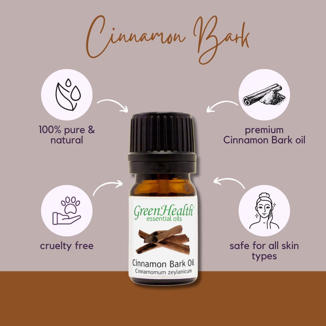 GreenHealth - 5 ml Cinnamon Bark Essential Oil - 100% Pure