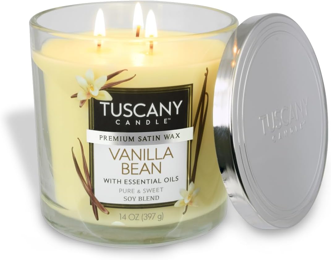 Tuscany Candle Vanilla Bean Long-Lasting Scented Jar Candle, 14 oz